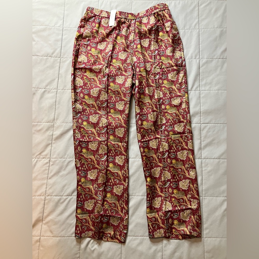 NWT J Crew Collection Women’s 10 Burgundy Jungle Print Pants